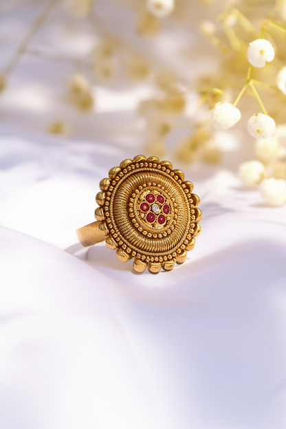 Kiran Antique Floral Ring
