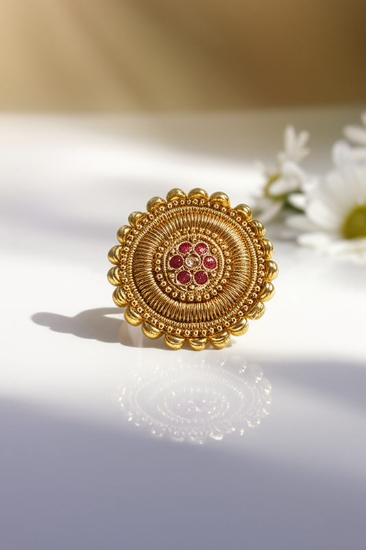 Kiran Antique Floral Ring