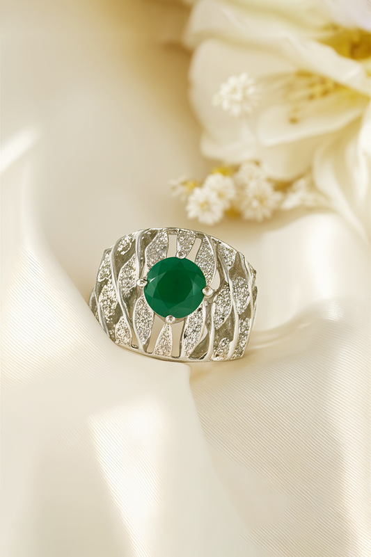 Zahara Emerald Statement Ring