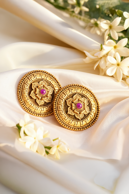 Regal Lotus Gold Necklace Set