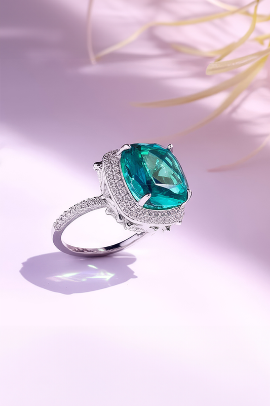 Queen’s Heir Emerald 92.5 Sterling Silver Ring