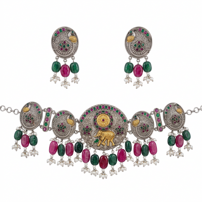 Oxidised necklace
