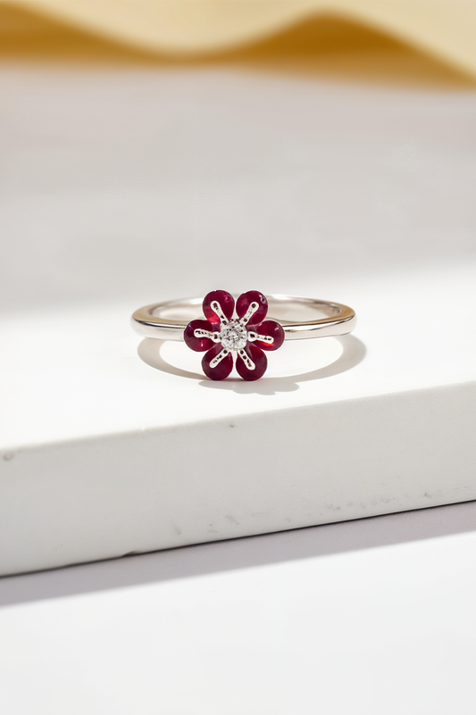 Cherry Petal 92.5 Sterling Silver Ring
