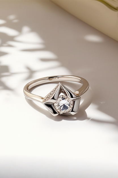 Diamond Shield 92.5 Sterling Silver Ring