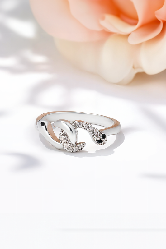 Evil Eye Serpent 92.5 Sterling Silver Ring