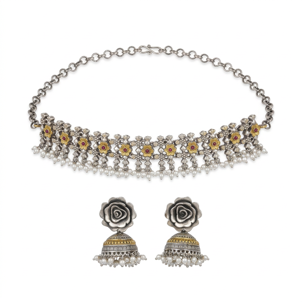 Oxidised necklace