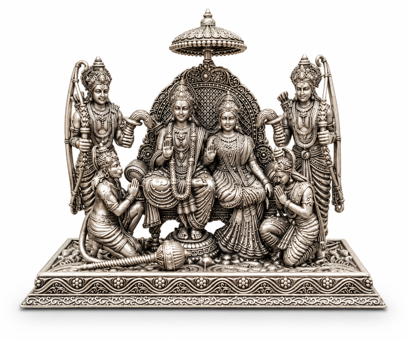 Devalaya Ram Darbar Idol Set | Shri Ram, Sita Ji, Lakshman Ji & Hanuman Ji