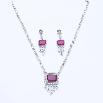 Diamond Ruby Necklace Set