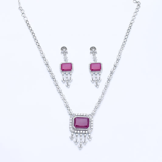 Diamond Ruby Necklace Set