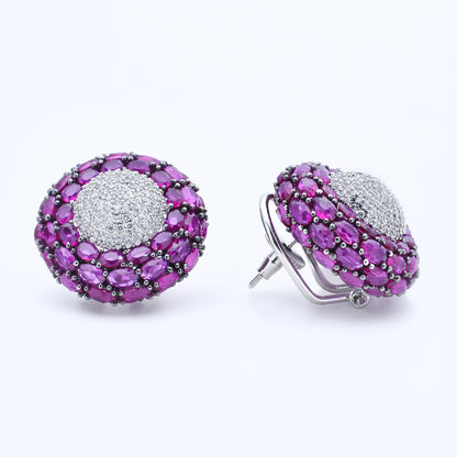 Royal Amethyst Cluster Studs