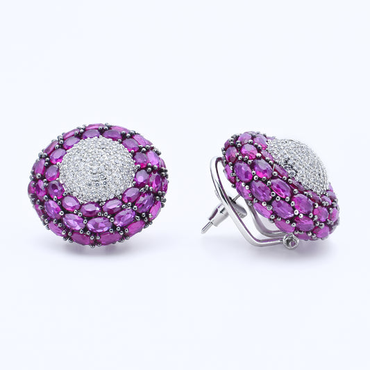 Royal Amethyst Cluster Studs