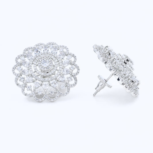 Diamond Blossom Stud Earrings