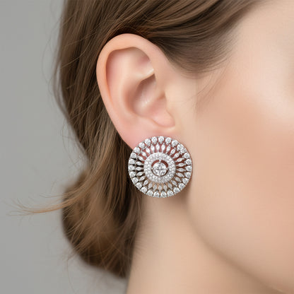 Radiant Diamond Halo Studs