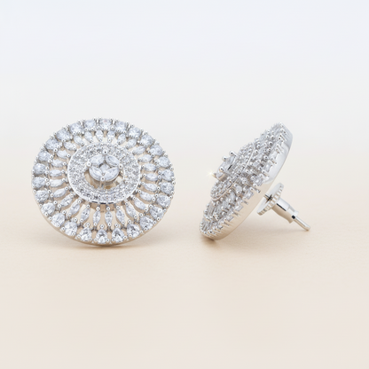 Radiant Diamond Halo Studs
