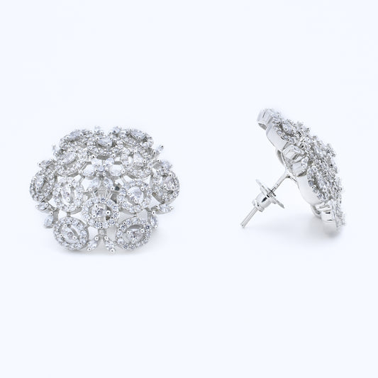 Floral Diamond Cluster Studs