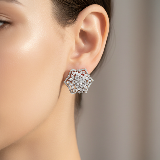 Celestial Bloom Diamond Studs