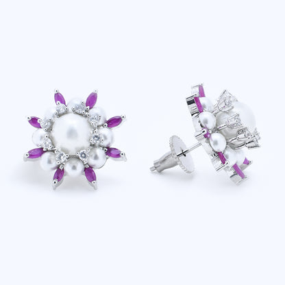Iris Bloom Stud Earrings