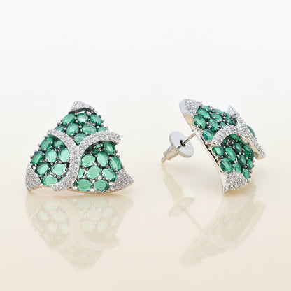 Emerald Cascade Stud Earrings