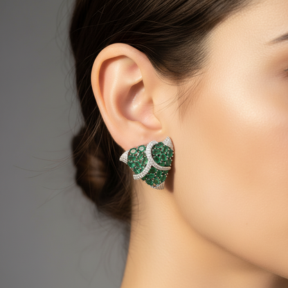 Emerald Cascade Stud Earrings