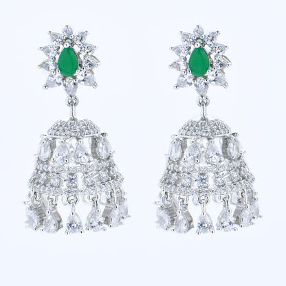 Emerald & Diamond Jhumka Earrings