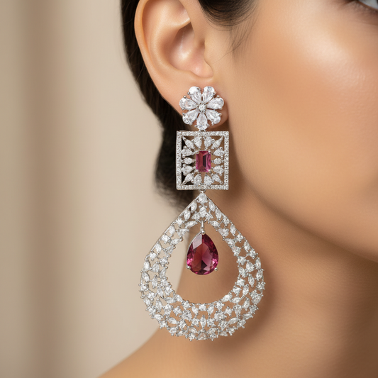 Crimson Royale Diamond Earrings