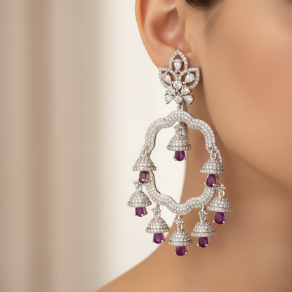 Ruby Cascade Jhumka Earrings