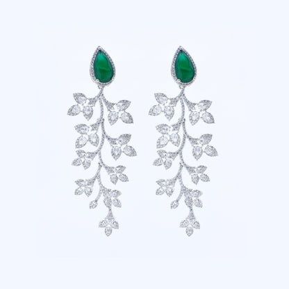 Emerald Vine Diamond Earrings