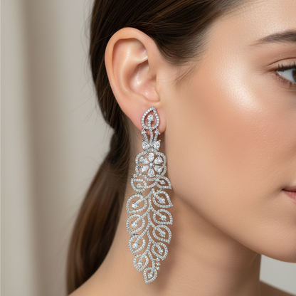 Diamond Vine Statement Earrings