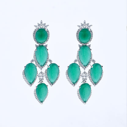 Emerald Majesty Diamond Earrings