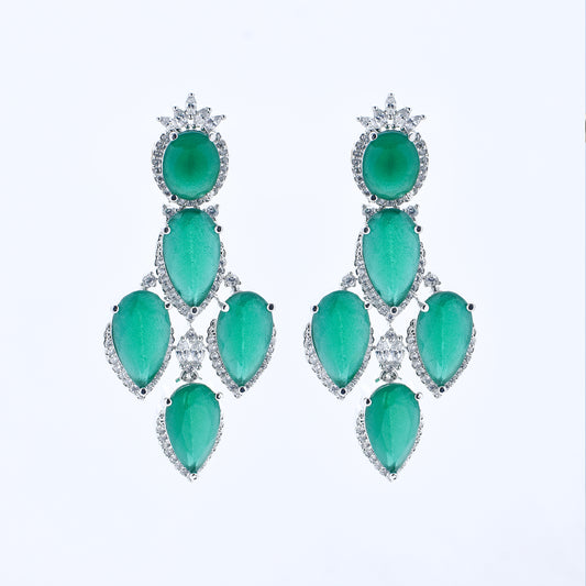 Emerald Majesty Diamond Earrings