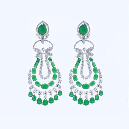 Emerald Symphony Diamond Earrings
