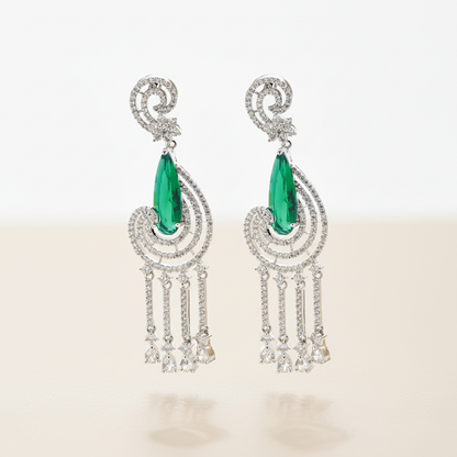 Emerald Symphony Drop Earrings