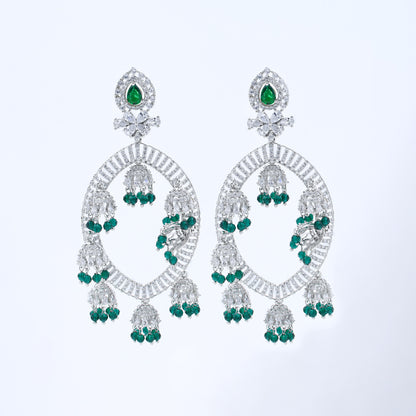 Emerald Radiance Jhumka Earrings
