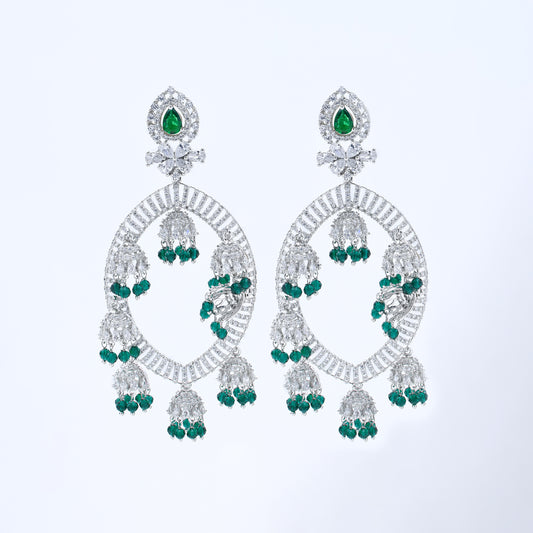Emerald Radiance Jhumka Earrings