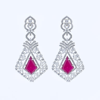 Ruby Royale Diamond Earrings