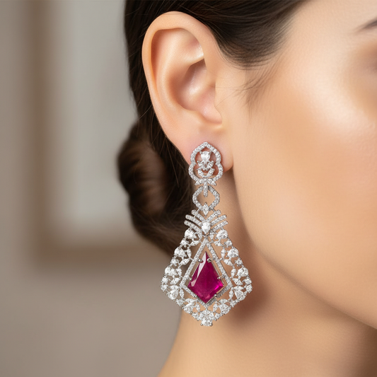 Ruby Royale Diamond Earrings