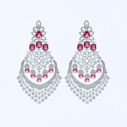 Scarlet Majesty Chandbali Earrings