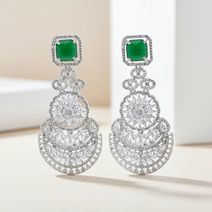 Emerald Majesty Diamond Earrings