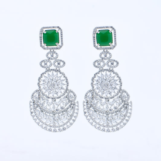 Emerald Majesty Diamond Earrings