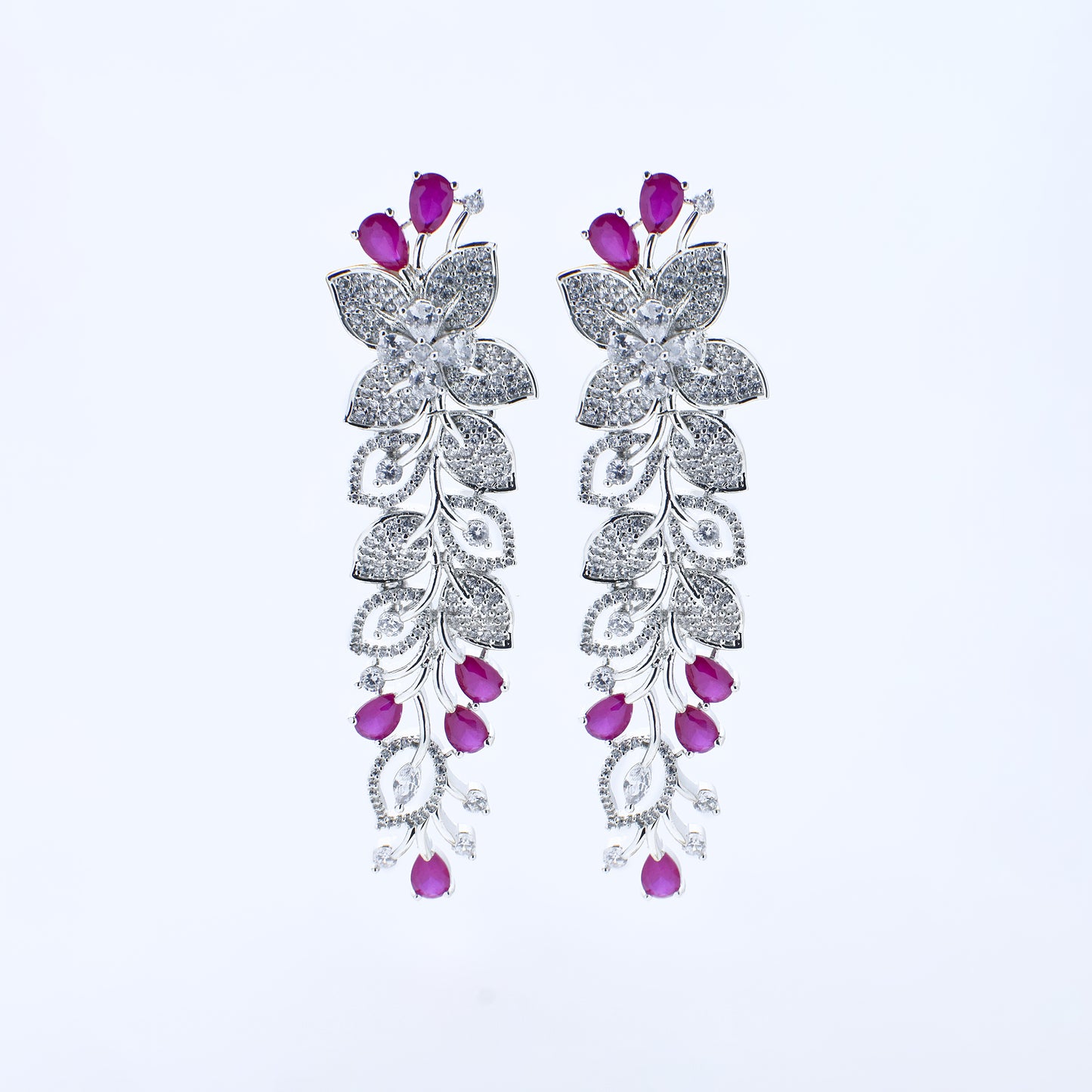 Blossom Elegance Ruby & Diamond Earrings