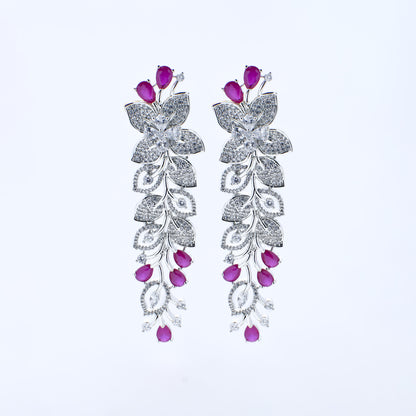 Blossom Elegance Ruby & Diamond Earrings