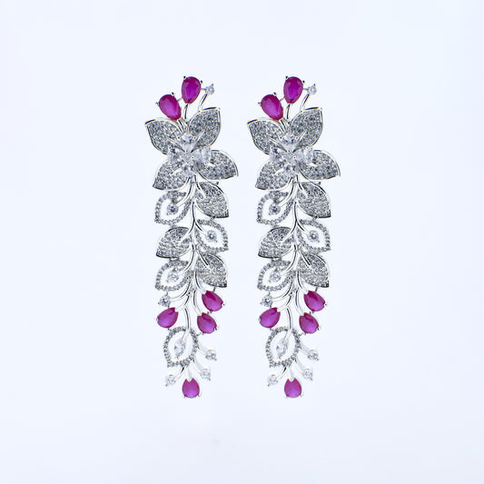 Blossom Elegance Ruby & Diamond Earrings