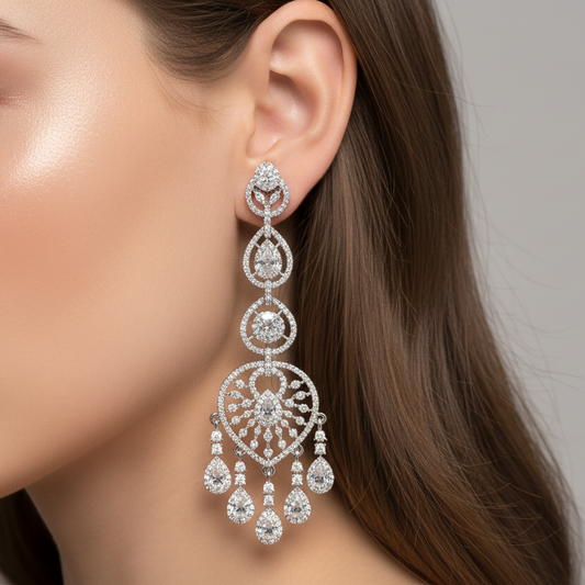 Ethereal Diamond Chandelier Earrings