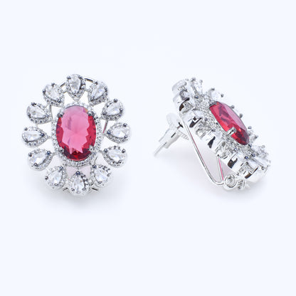 Regal Radiance Oval Stud Earrings