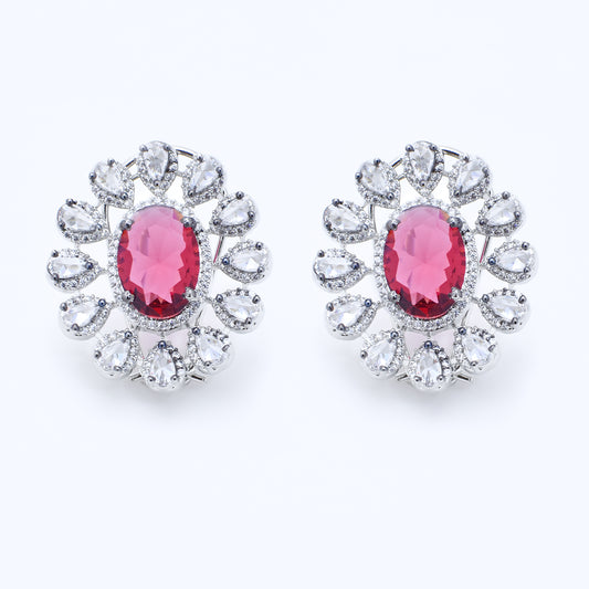 Regal Radiance Oval Stud Earrings