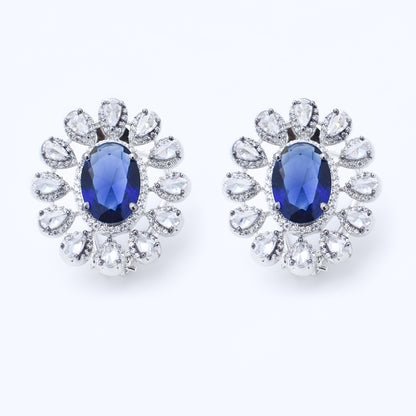 Regal Radiance Oval Stud Earrings