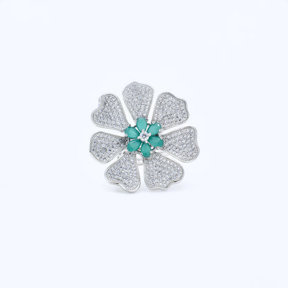 Diamond Flower Petals Ring