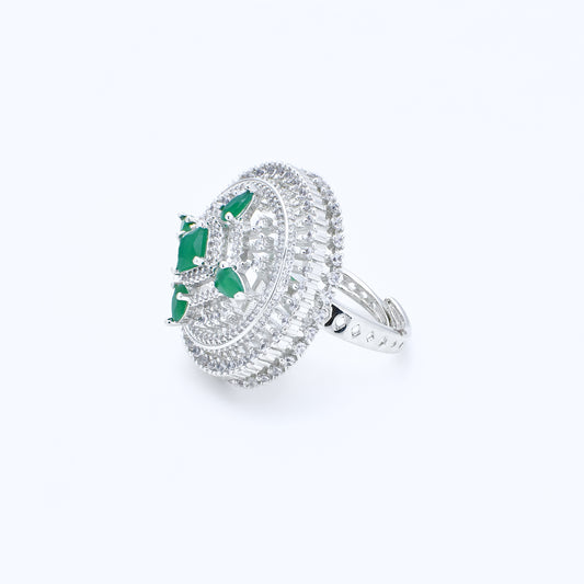 Emerald Cluster Diamond Ring