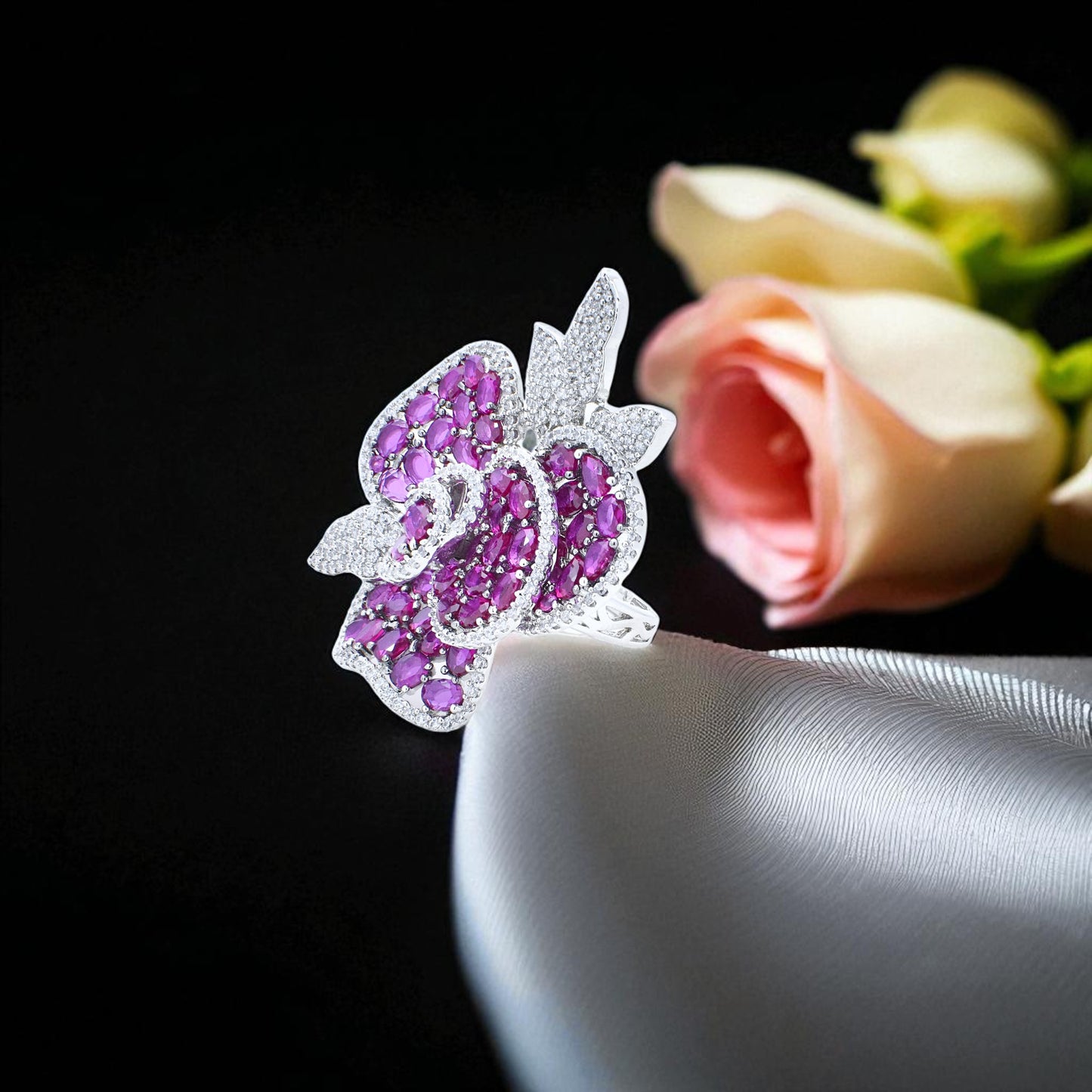 Diamond Flower Ring