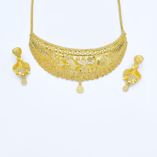 Regal Charm Gold-Plated Choker Set